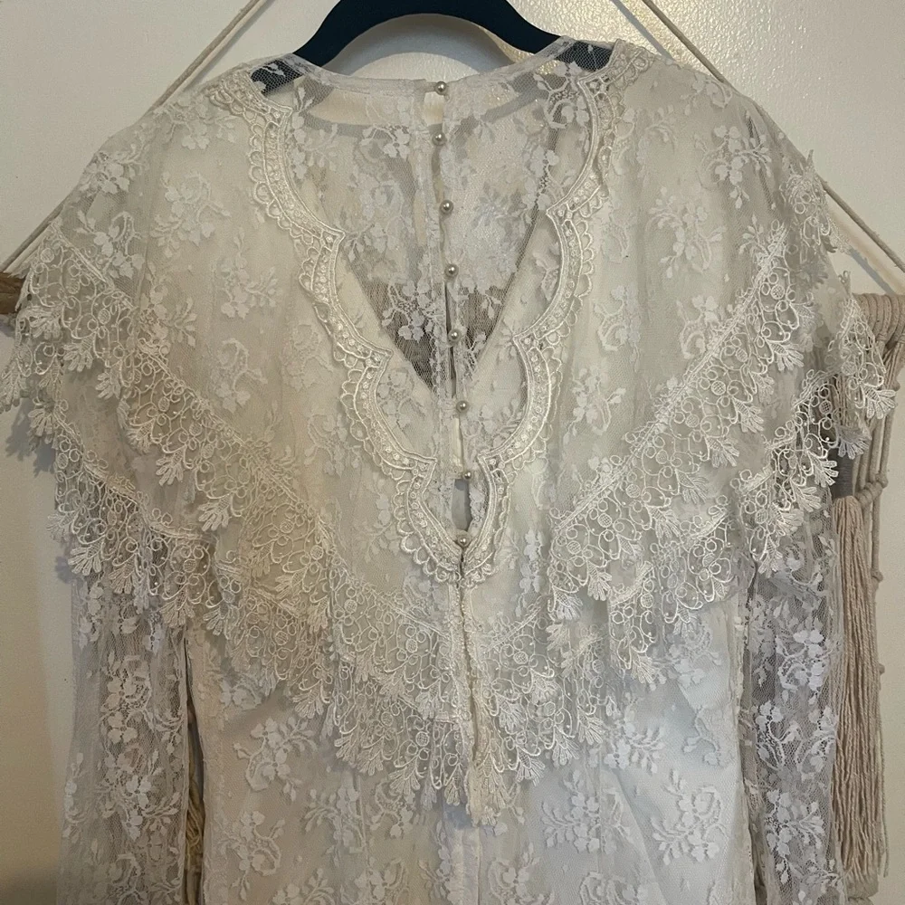 NWT Vintage 1980’s Jessica McClintock Lace bridal Wedding Dress Sz 5/6 - Picture 5 of 12